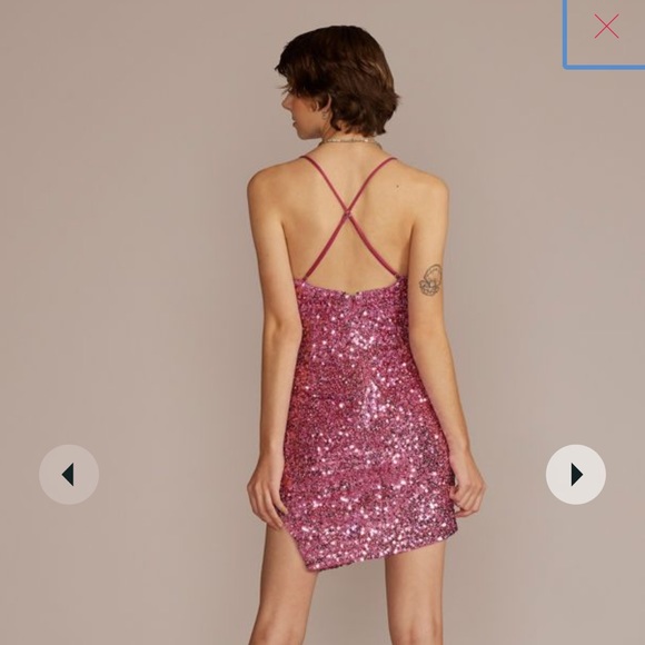 Jules & Cleo pink sequin dress - Picture 3 of 4